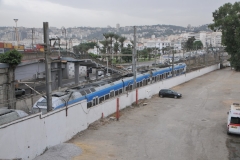 The Electric train running through part of the city.