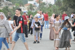 Lots of locals enjoy the day walking around the memorial and the views in the distance of Algiers and the Mediterranean  in the distance.