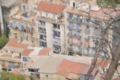 Looking at a close up of one of the apartment buildings below.