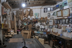 Inside the shop of the shoe maker.