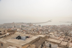 After walking up 4 flights of stairs of residences above the shoe makers shop is a roof top with incredible views of the Casbah below and the city of Algiers.