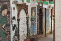 More political propaganda painted on the walls.
