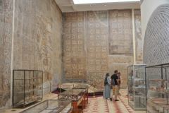 Inside the Djemila Museum are found incredible mosaic tiles that have been saved and put on display.  Many lifted from the ground and placed on the walls of the museum.