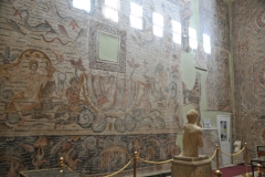 The museum walls are lined with mosaics salvaged from the site, the covered court housing busts of the emperor Septimus Severus and his wife, Julia Domna.