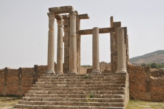The Severan Forum and Temple of the Gens Septimia were built outside the original city walls of Cuicul, in the early 3rd century AD