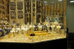 There are many shops selling gold jewelry. This is sole mainly to the brides for their weddings.  According to the Koran if men wear gold it makes them "Feminine".   So I was told. 