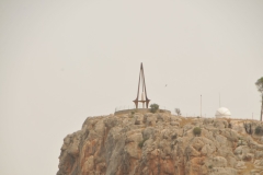 Statue of the Virgin Mary across the ravine and  near the Arch of the Fallen