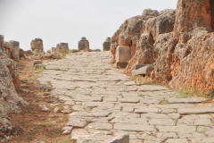 The cobbled streets just two main streets that crossed in the center. Tiddis had no main water source. You see abandoned water tanks and channels that were used to gather the water during rains. 