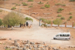 Looking down at the entrance and parking lot for visitors today.
