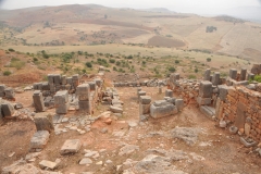 Amazing how the rocks were squared for building.  Water tanks lay scattered among the ruins left on the hillside