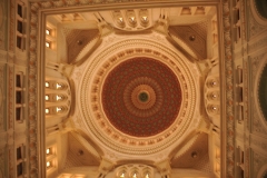 Laying on the floor inside to take this photo of the coupole of the mosque. 