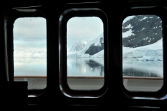 View out the stateroom windows early in the morning.