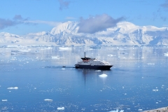 Looking out across Paradise Harbor, also known as Paradise Bay, is a wide embayment behind Lemaire and Bryde Islands in Antarctica, indenting the west coast of Graham Land between Duthiers and Leniz Points. The name was first applied by whalers operating in the vicinity and was in use by 1920. It is one of only two harbors used for cruise ships to stop on the continent; the other is Neko Harbour