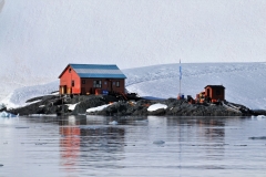 The Argentine Antarctic Institute took over the station in 1964–65, creating one of the most complete biology laboratories on the Antarctic Peninsula. It included a main house of 3,140 sq ft two folding 30,000 l (6,600 imp gal; 7,900 US gal) fuel tanks; and an additional building exclusive for scientific research, equipped with three labs, photography workshop, emergency radio station, office and library. It was called Almirante Brown Research Station and inaugurated on 17 February 1965.