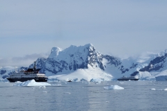 Our ship to the left and the Holland America ship to the right in the photo.