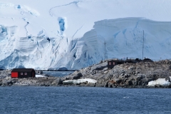 Port Lockroy is a natural harbor on the north-western shore of Wiencke Island in the Palmer Archipelago in front of the Antarctic Peninsula. Our next stop to visit a working Base.
