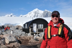 The building over my shoulder is where the 4 young laides live while here for the 4 to 5 month period depending on weather.