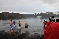 I walked into the frigid water up to my waist..