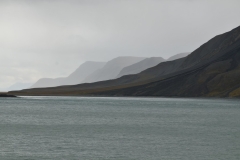 Midterhuken is a mountain and a place with old trapping facilities from the Dutch catch in the 1600s, at the tip of the headland where Van Keulenfjorden and Van Mijenfjorden meet, southwest of Spitsbergen, Svalbard