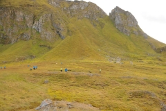 Checking out the landscape. An Arctic Fox was spotted at the base of the hillside.