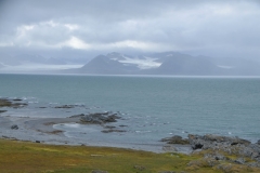 Across the bay another huge glacier in the distance loaded with ice and snow.