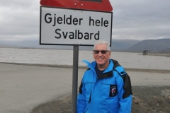 Look out for polar bears.  You cannot go beyond this point in Longyearbyen without a rifle.