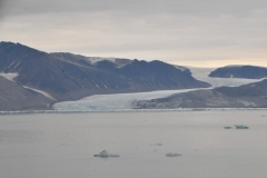Glaciers flowing into the bay across from the village.
