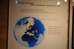 Photos at the Museum showing the location of Ny-Alesund in the Arctic.