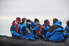 Fellow travelers out in a zodiac