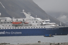 Zodiac returning to the ship.