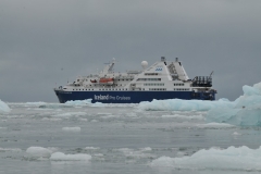 Our ship the Ocean Diamond sits motionless in the silence of the world.  Stopped in time in the frozen arctic ice.
