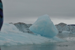 Ice balancing on a glacier.