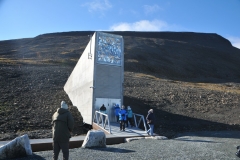 Entrance into the storage's of the seed bank vault. The Norwegian government entirely funded the Seed Vault's approximately US$8.8 million in 2008 construction cost. Norway and the Crop Trust pay for operational costs. Storing seeds in the vault is free to depositors.