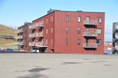 Apartment building across the street from the Supermarket and Outdoors store.