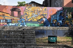 Art painted on the local walls in La Boca
