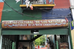 El Caminito is a colorful street museum in the historically Italian stronghold of La Boca. Meaning little street, the brightly-painted walkway is a lesson in the life and history of the early immigrant Italian community in Argentina. What began as an independent collaboration between artist Benito Quinquela Martín and the local community in the 1950s is now a major tourist attraction showcasing the work of numerous local artists
