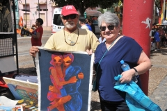 A purchase of local art by one of our fellow travelers Peggy. Good choice.