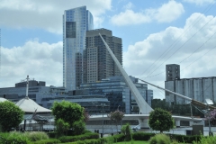 Puente de la Mujer (Spanish for "Women's Bridge") is a rotating footbridge in of Buenos Aires, Argentina. It is of the Cantilever spar cable-stayed…