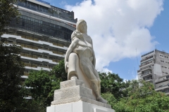 Statue across from the entrance to the Recoleta Cemetery.