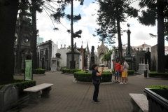 Recoleta Cemetery was once a garden affiliated with the adjoining Our Lady of Pilar church (Iglesia de Nuestra Señora del Pilar), built in 1732 located to the right of the photo.