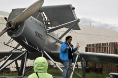 An old German Heinkle airplane from yesterday's air history of the area in Ushuaia.
