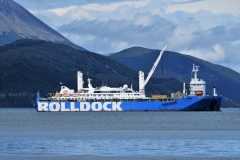 Ironically early the next morning we were able to see the ship from National Geographic being loaded into a floating dock, Rolldock, and transported out of the harbor somewhere in the world for repairs. What an expensive repair job this will be. The Rolldock literally sinks into the water and the disabled ship is floated into its bed, then discharges the water back out and raises up to the level you see in the photo. Talk about luck seeing this happen in front of us.