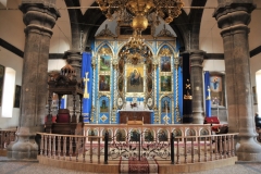 The  altar at the Holy Mother of God is unique for its multi-iconic decoration.