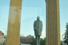 Statue of Charles Aznavour,  a French and Armenian singer, lyricist, and diplomat. Aznavour was known for his distinctive tenor voice.  Ironically the day this photo was taken he died and Armenia  was  morning his death, especially in Yerevan, the Capital.