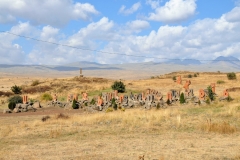 Armenian alphabet monument with giant carved letters, Artashavan village, Armenia - Also called Alphabet  Park