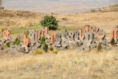 These giant stone letters are dedicated to Mesrop Mashtots, the creator of the Armenian alphabet. They were set near his resting place in 2005 when the alphabet celebrated its 1600th birthday. His system has been used ever since, and each of 39 letters has its own free-standing statue in a large field near the village of Artashavan.