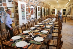 We had lunch today at an art enclave prepared by students. This is the dining room with local art we dined.in.