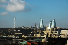 In late September 2018 I flew from San Diego, California to Frankfurt, Germany to Baku, Azerbaijan.  Baku is the capital and largest city of Azerbaijan, as well as the largest city on the Caspian Sea and of the Caucasus region. Baku is located 92 feet below sea level, which makes it the lowest lying national capital in the world and also the largest city in the world located below sea level. It is located on the southern shore of the Absheron Peninsula, alongside the Bay of Baku.