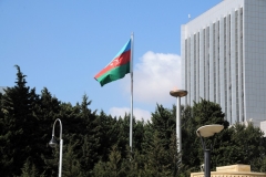 Azerbaijan National Flag and the Eterenal Flame