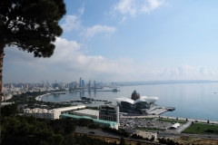 Caspian Waterfront Baku in the foreground
